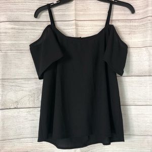 Black Cold Shoulder Top